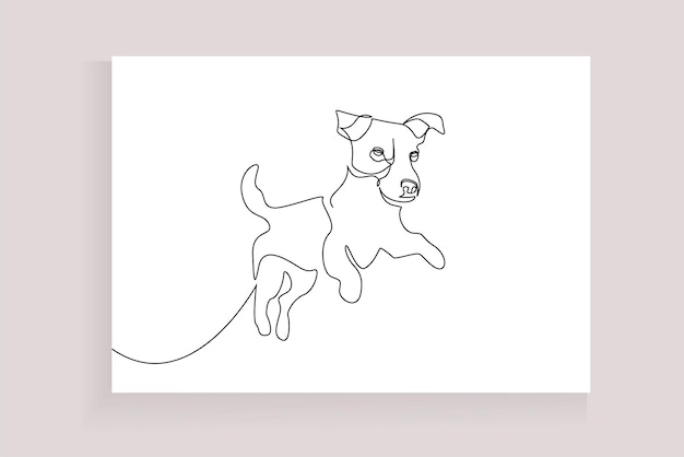 Vetor arte de linha animal cachorrinho fofo