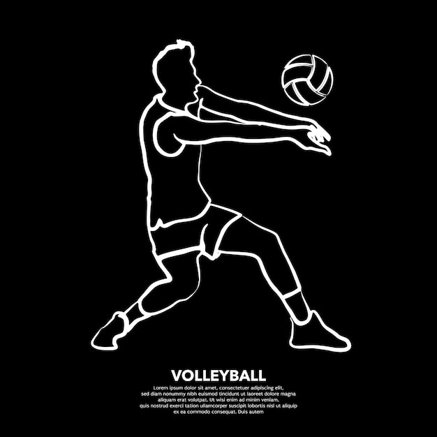 voleibol - Preto e branco isolado ícone - vetor ilustração