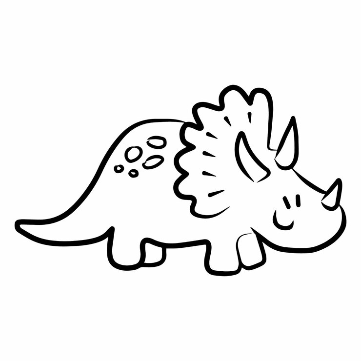 Vetor arte de linha de dinossauro para página de livro de colorir