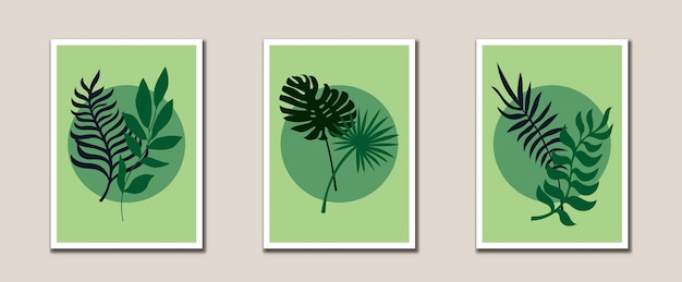 Arte de linha de folhas abstratas minimalistas Impressões de arte botânica Arte de parede moderna de meados do século