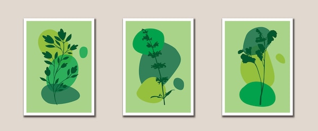 Arte de linha de folhas abstratas minimalistas Impressões de arte botânica Arte de parede moderna de meados do século