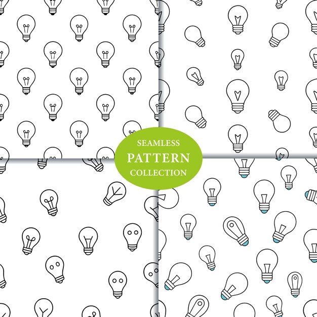 arte de linha de lâmpadas padrão sem costura design de fundo