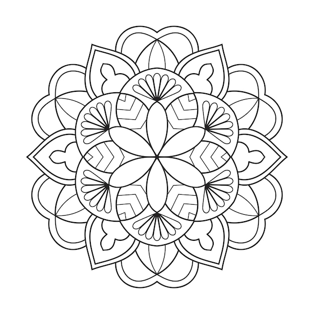 Desenhos para colorir para adultos e crianças mais velhas. pintura, flor  mandala. Islâmico, árabe, indiano. Preto e branco. Padrão vintage ornamento  decorativo artesanal. Elemento de design vetorial real imagem vetorial de  nastusha2407.mail.ru©