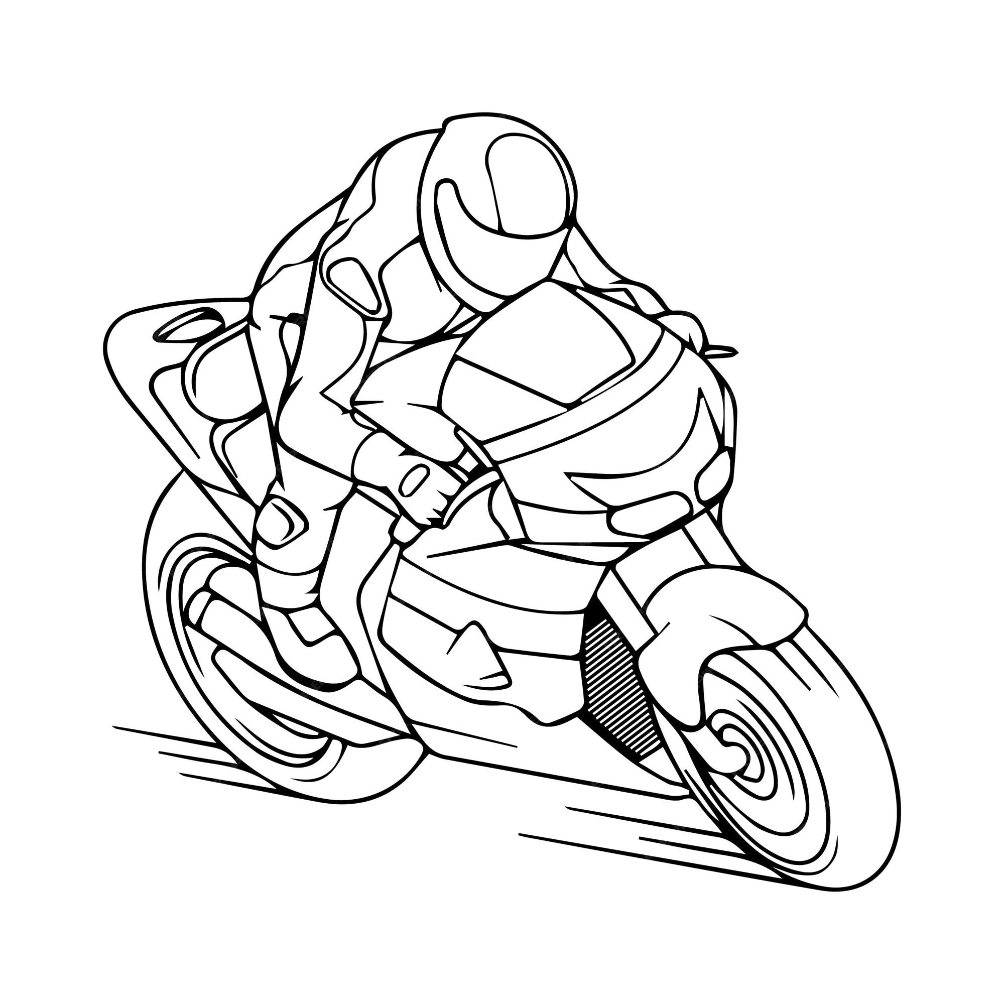 Vetores de Mão Desenhar O Estilo De Um Vetor Novo Moto Ilustração Livro  Para Colorir e mais imagens de Motocicleta - iStock