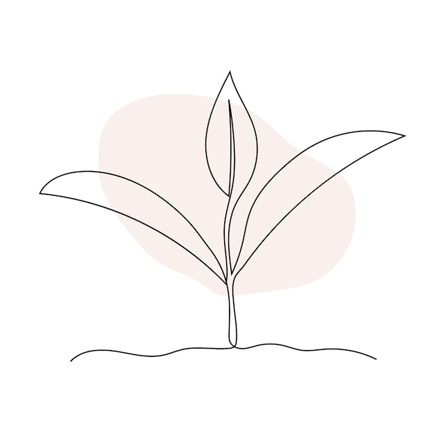 Arte de linha de plantas. desenho de contorno. arte do minimalismo.