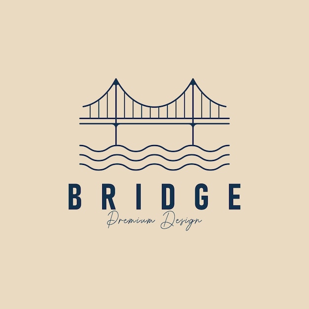 Vetor arte de linha de ponte de logotipo design minimalista modelo de ícone design de ilustração vetorial