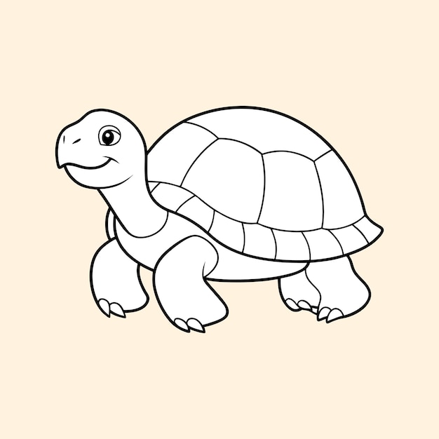Arte de linha de tartaruga desenho vetorial tartaruga fundo branco