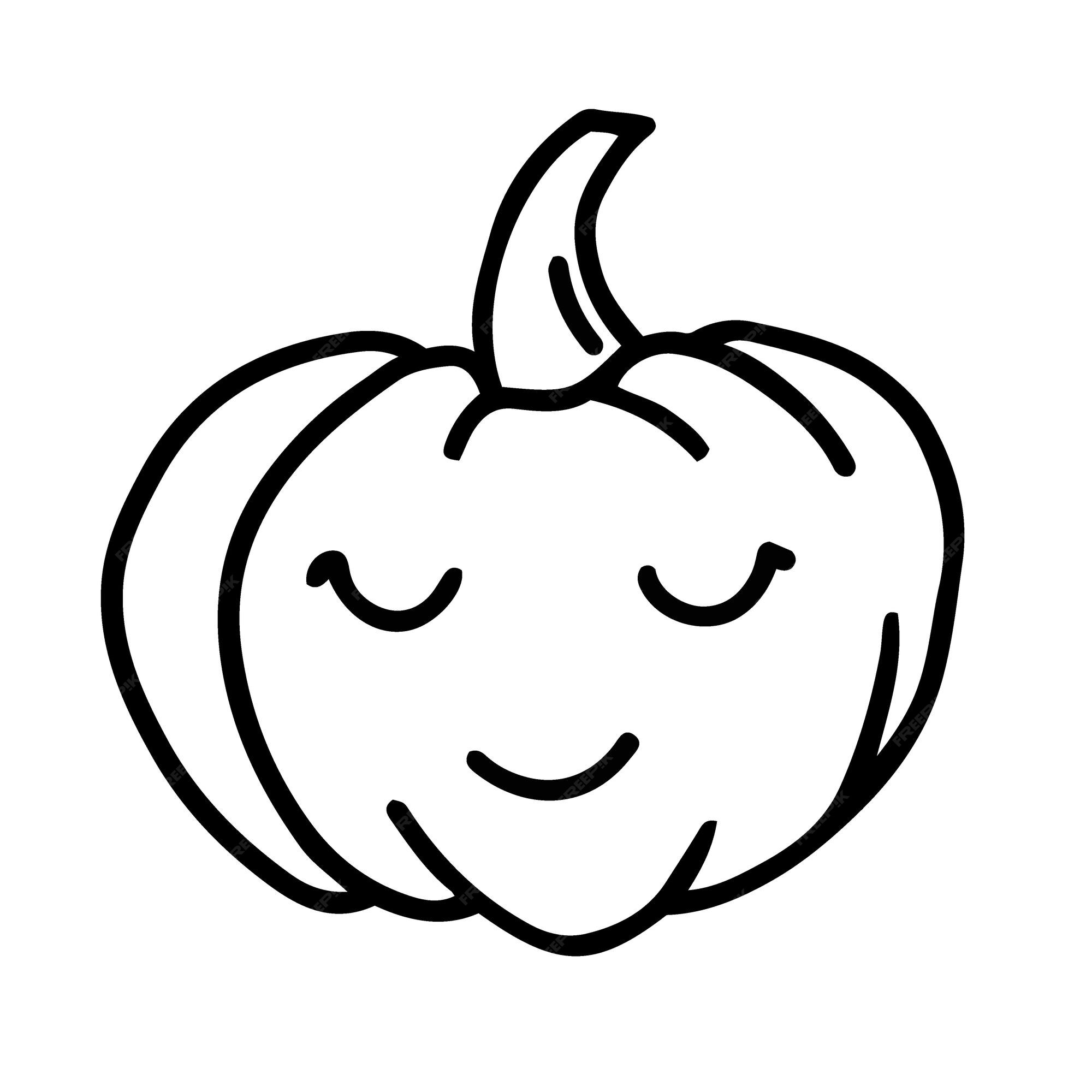 Abóboras fofos de halloween dos desenhos animados mão desenhada estilo