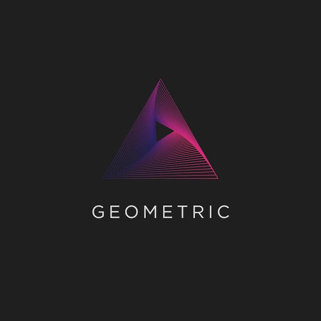 Arte de linha geométrica design de logotipo mínimo, formas gradientes e símbolos abstratos