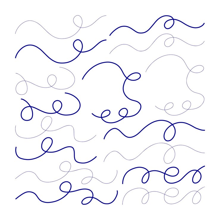 Vetor arte de linha minimalista abstracta com loop de onda