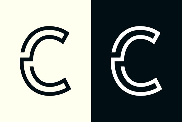 Arte de linha minimalista logotipo da letra c design do logotipo da letra c