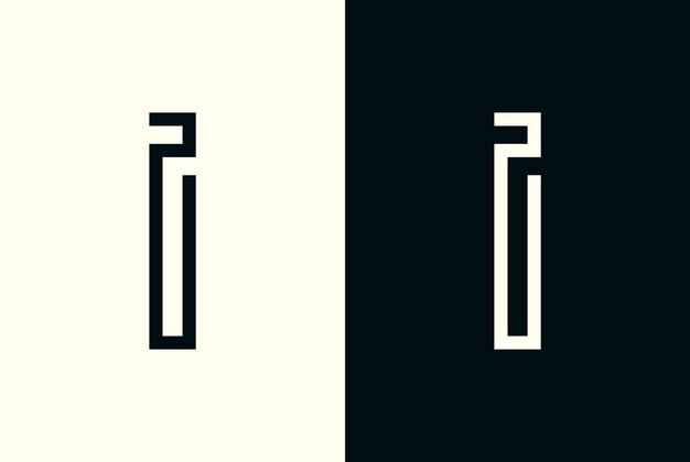 Vetor arte de linha minimalista logotipo da letra i design do logotipo da letra i