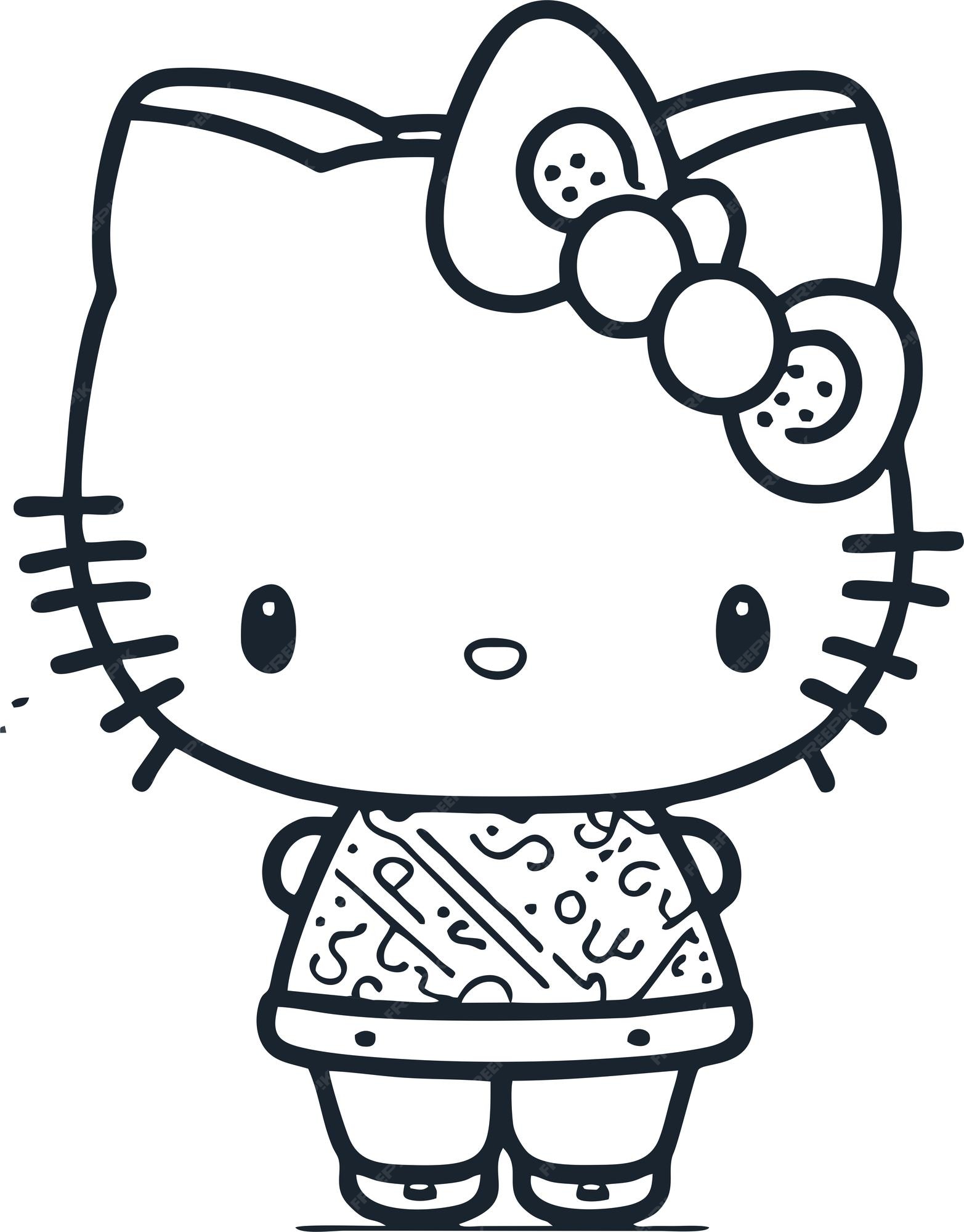 Desenho de Pintar Hello Kitty para Crianças