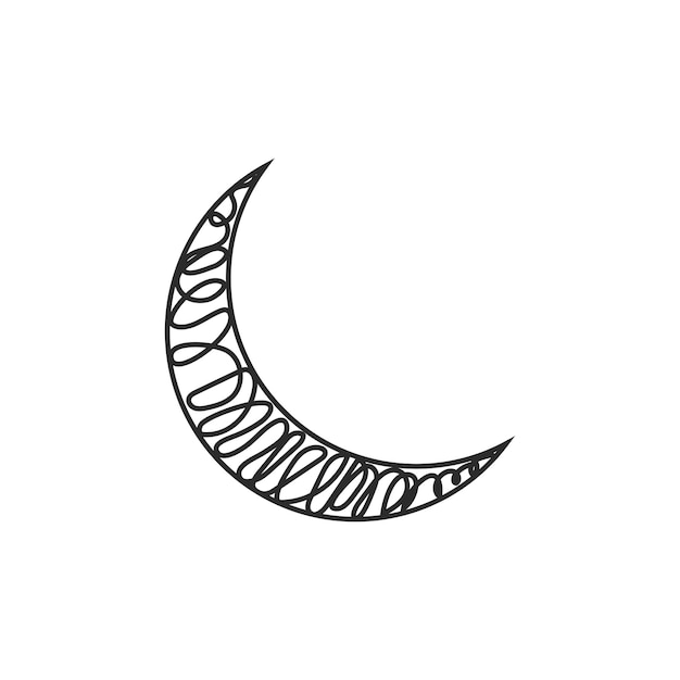 Vetor arte de linhas de moon scrible