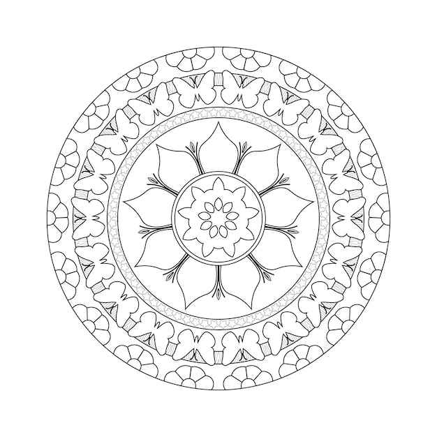 Arte de mandala de henna padrão ornamental de luxo floral para livro de colorir