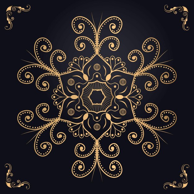 arte de mandala de luxo com estilo oriental de fundo dourado arabesco