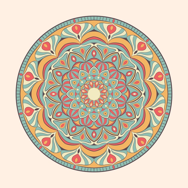 Arte de mandala vintage colorida