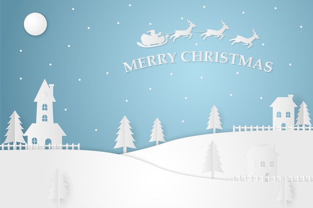 Arte de papel de feliz Natal