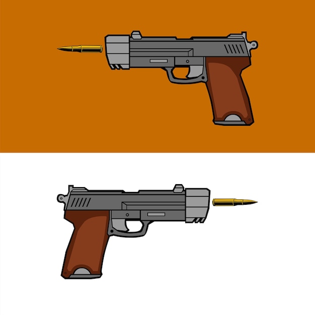 Arte de pistola vetorial, ícone e gráficos de alta qualidade