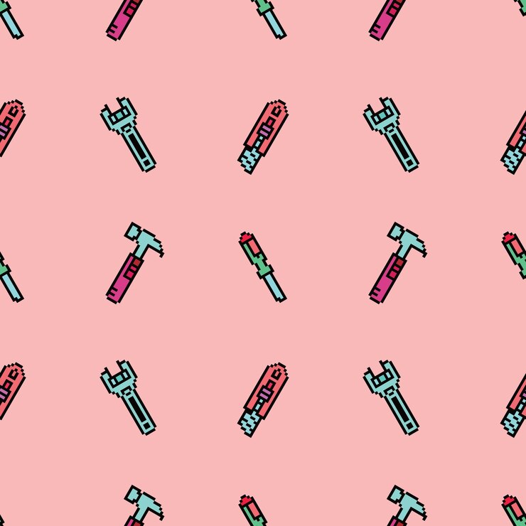 Vetor arte de pixel sem costura estética vintage design de sprite retro
