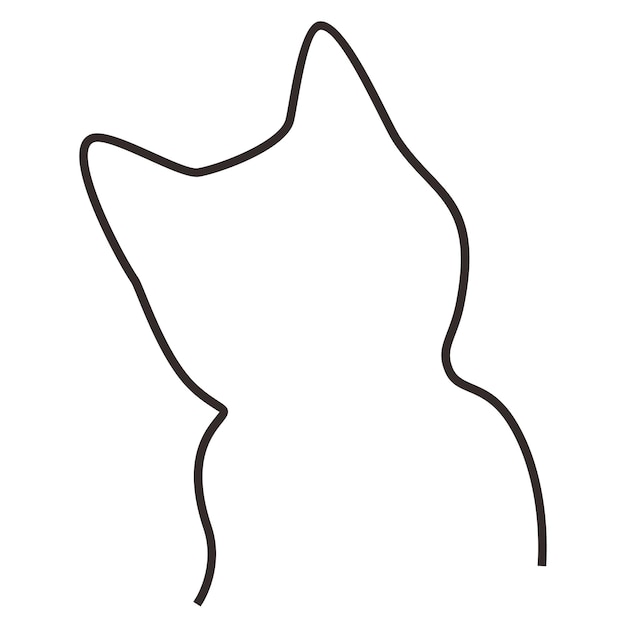 Vetor arte de uma linha de ilustração de gato minimalista