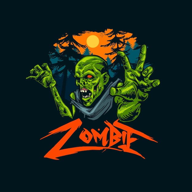 arte de zumbi para design de camiseta