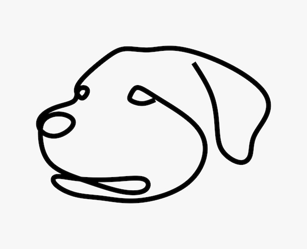 Arte em linha contínua on-line com cabeça de cachorro animal de estimação