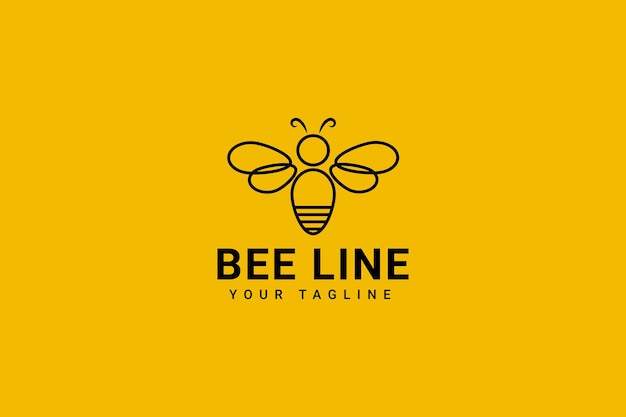Arte em linha de desenho animado Abelha Abelha Logotipo Bumblebee