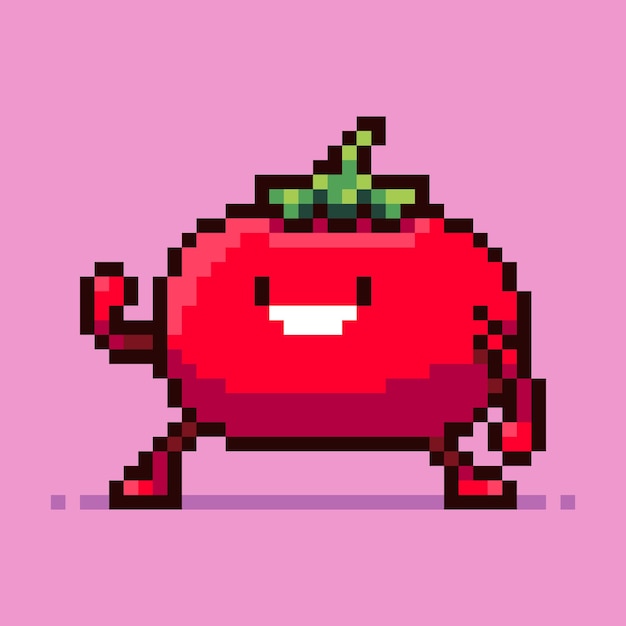 Arte em pixel de tomate