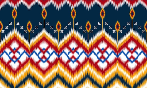 Arte ikat abstrata étnica padrão sem emenda em tribal