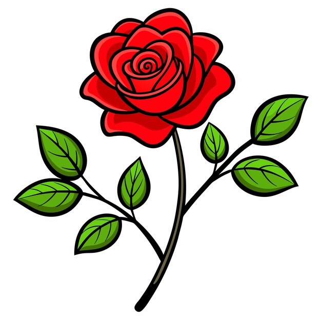 Vetor arte simples de rosas planas