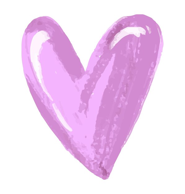 Arte simples infantil colorida desenhada à mão com coração no estilo scandi ilustração dos namorados amor