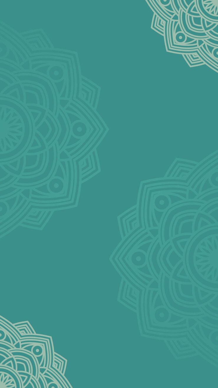 Vetor arte simples, plana, elegante, vertical, sagrada, geométrica, mandala, roseta, com fundo de teal.
