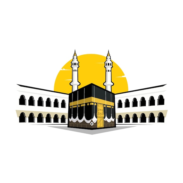 Arte vetorial da meca sagrada e ilustração islâmica kaaba kabah vetor melhor para ied al fitr e islami