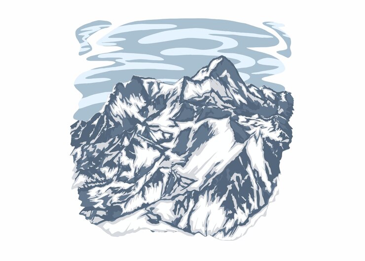 Vetor arte vetorial da montanha everest