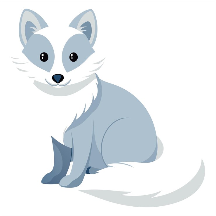 Vetor arte vetorial da raposa ártica ilustração de animais selvagens inverno clima frio desenho da raposa norte an