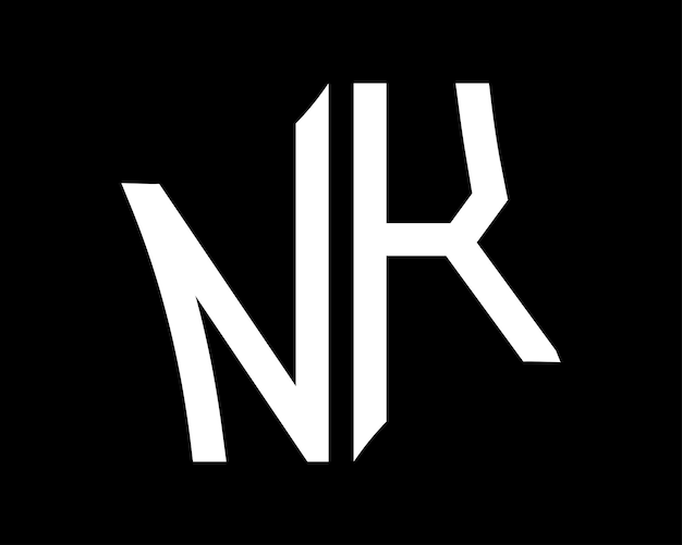 Vetor arte vetorial de design de logotipo de letra nk