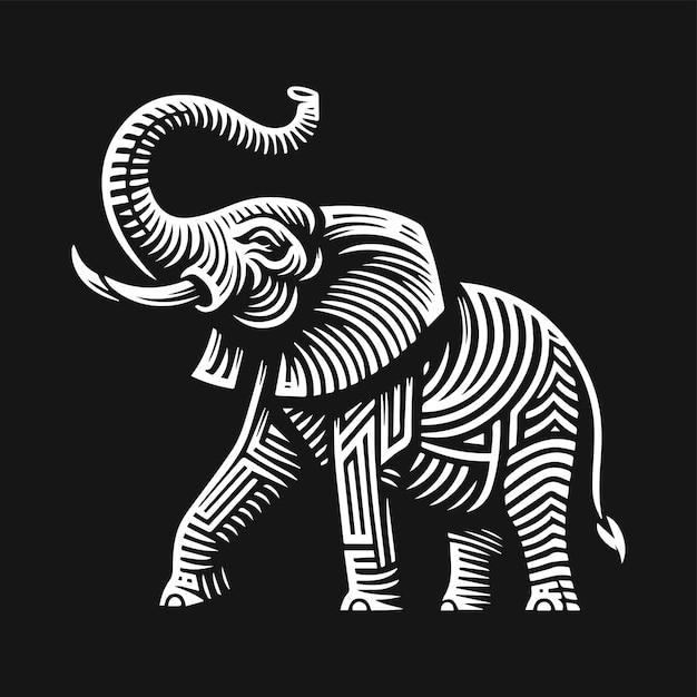 Vetor arte vetorial de enrolamento do tronco de elefante africano