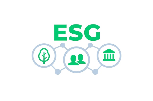 Vetor arte vetorial de governança social ambiental esg