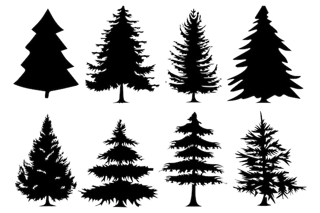 Arte vetorial de silhueta de árvore de Natal