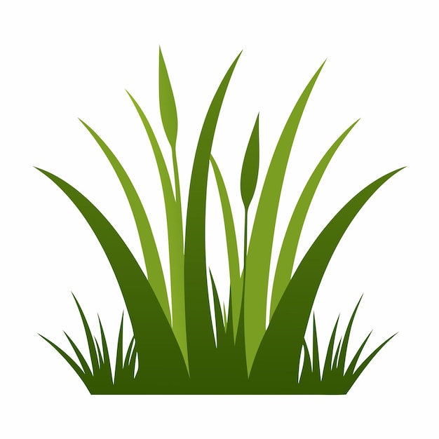Arte vetorial de silhueta de grama minimalista em fundo branco para designs naturais e ecológicos