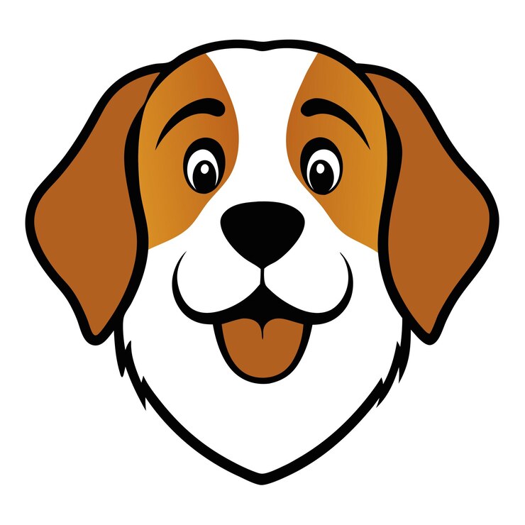 Vetor arte vetorial engraçada de cabeça de cão de são bernardo