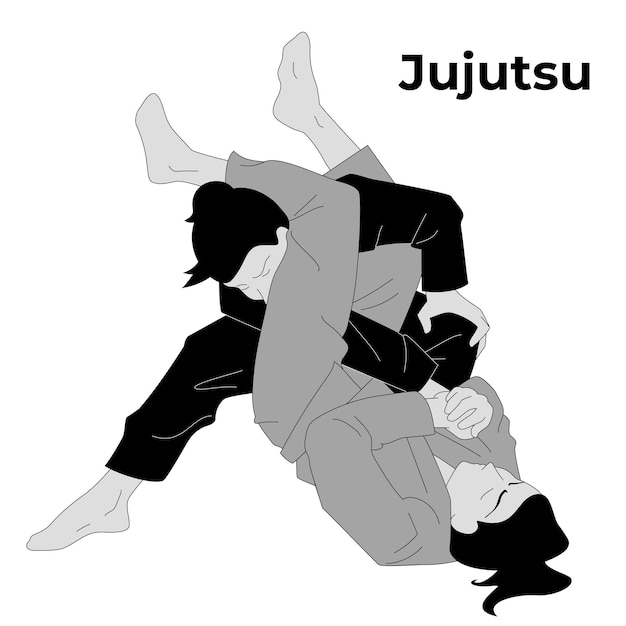 Vetor artes marciais japonesas jujutsu