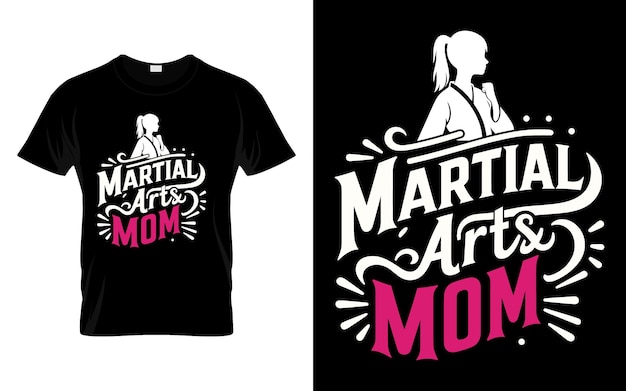Vetor artes marciais mãe karate artes marciais camiseta
