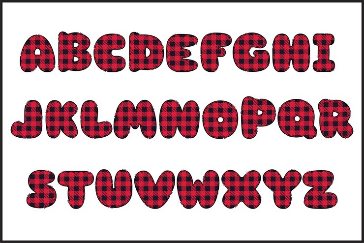 Artesanato Letras plaid cores arte criativa design tipográfico