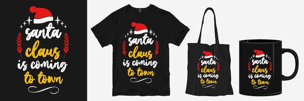 Artigos de t-shirt com citações de natal do pai natal