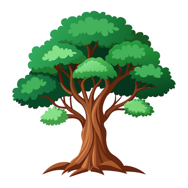 Vetor Árvore banyan ilustração de vetor plano isolado