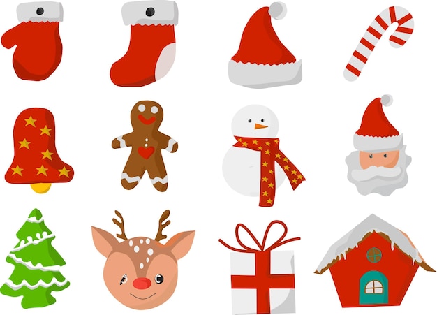 Árvore de elementos de feliz natal