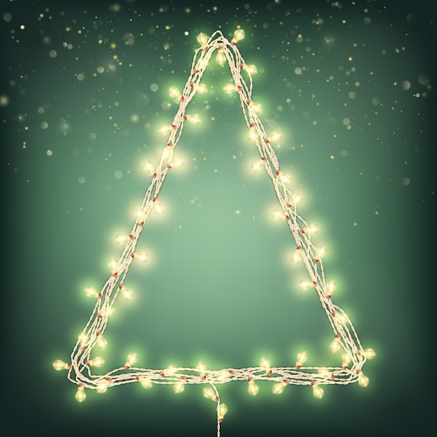 Árvore de Natal abstrata de cartão de luzes.