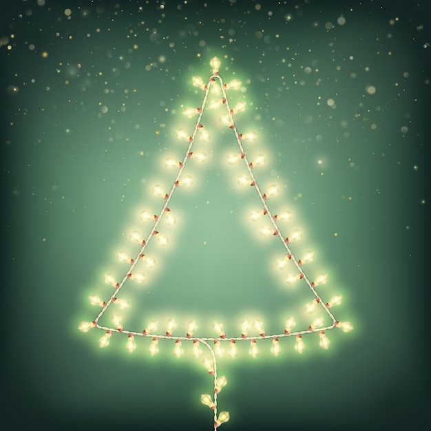 Árvore de Natal abstrata de cartão de luzes.
